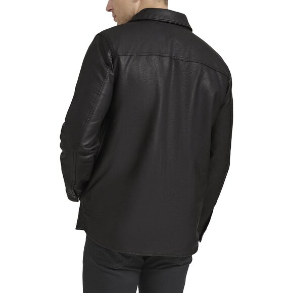 Levi’s Faux Leather Sherpa Trucker Jacket in Dark Brown - sz Medium - Picture 4 of 12